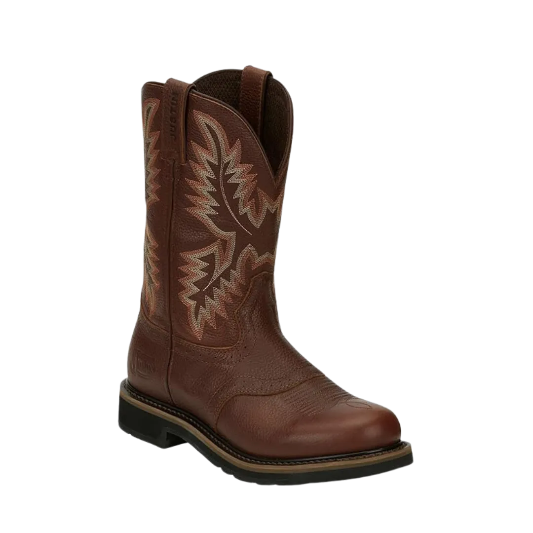 Justin Men's Original Brown Wellington Work Boot