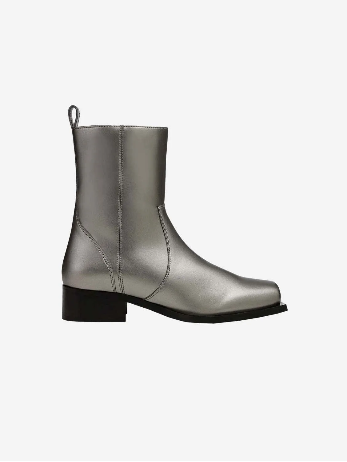 Karel Plus Vegan Apple Leather Ankle Boots | Silver