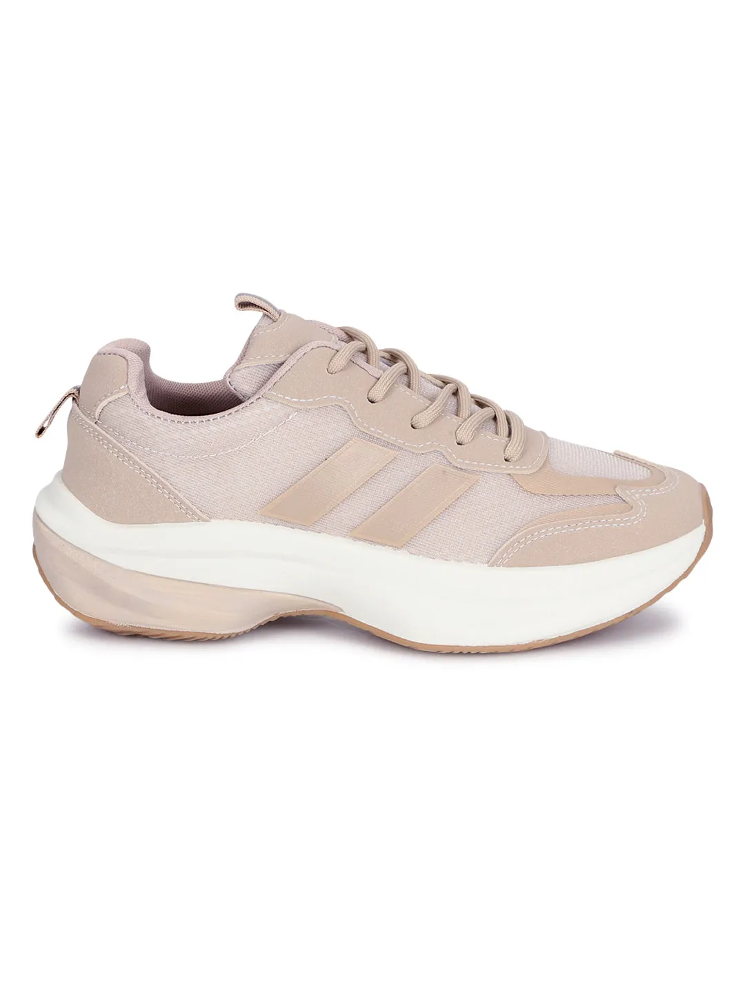 Khaki PU Stylish Lace-Up Sneakers (TC-RS3615-KHA)