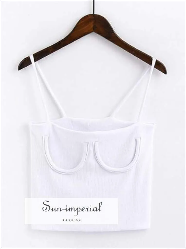 Knitted Chest Crescent Cami Cami Strap Crop top