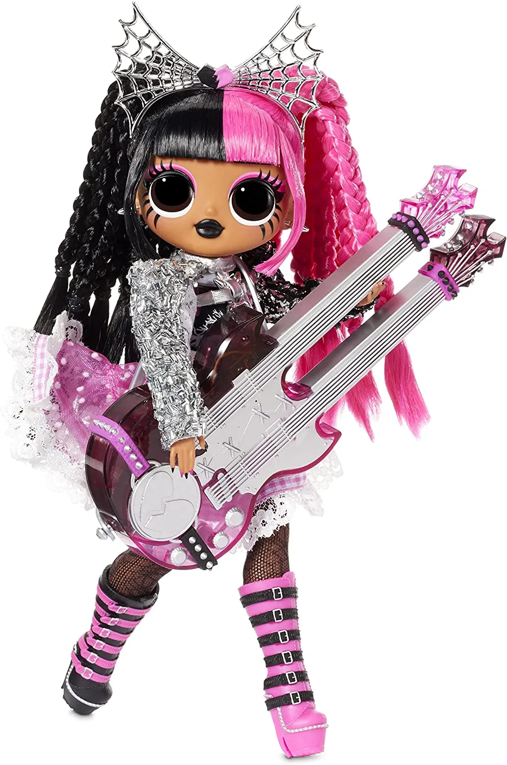 LOL Surprise OMG Remix Rock Metal Chick Fashion Doll with 15 Surprises Including Electric Guitar, Outfit, Shoes, Stand, Lyric Magazine & Record Player Playset