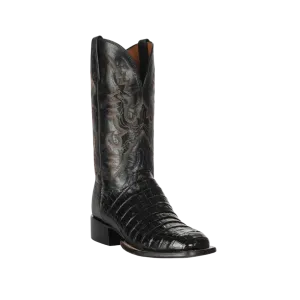 Lucchese Men's Black Caiman Exotic Western Boots