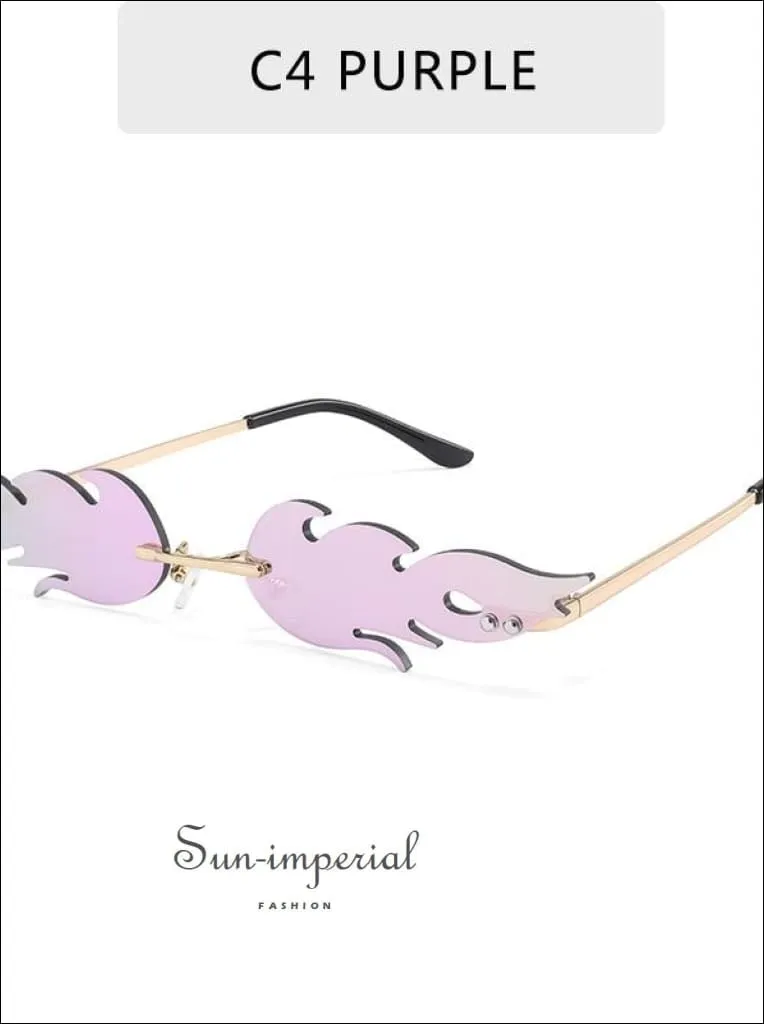 Luxury Fashion fire Flame Women Sunglasses - Pink