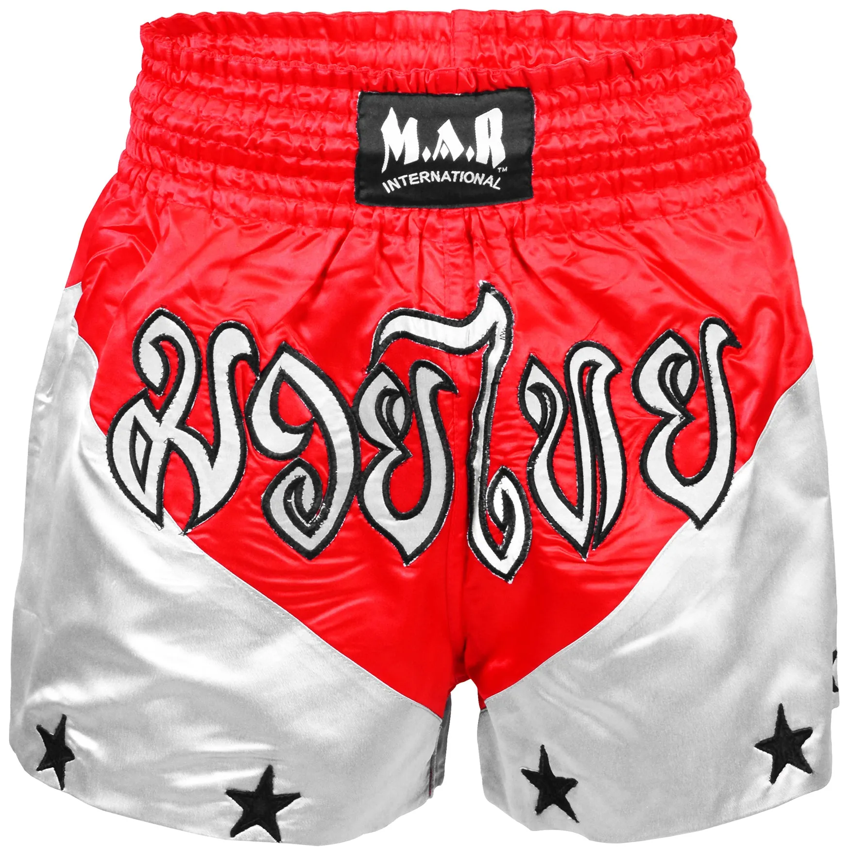 MAR-091H | Red & Black Kickboxing & Thai Boxing Shorts