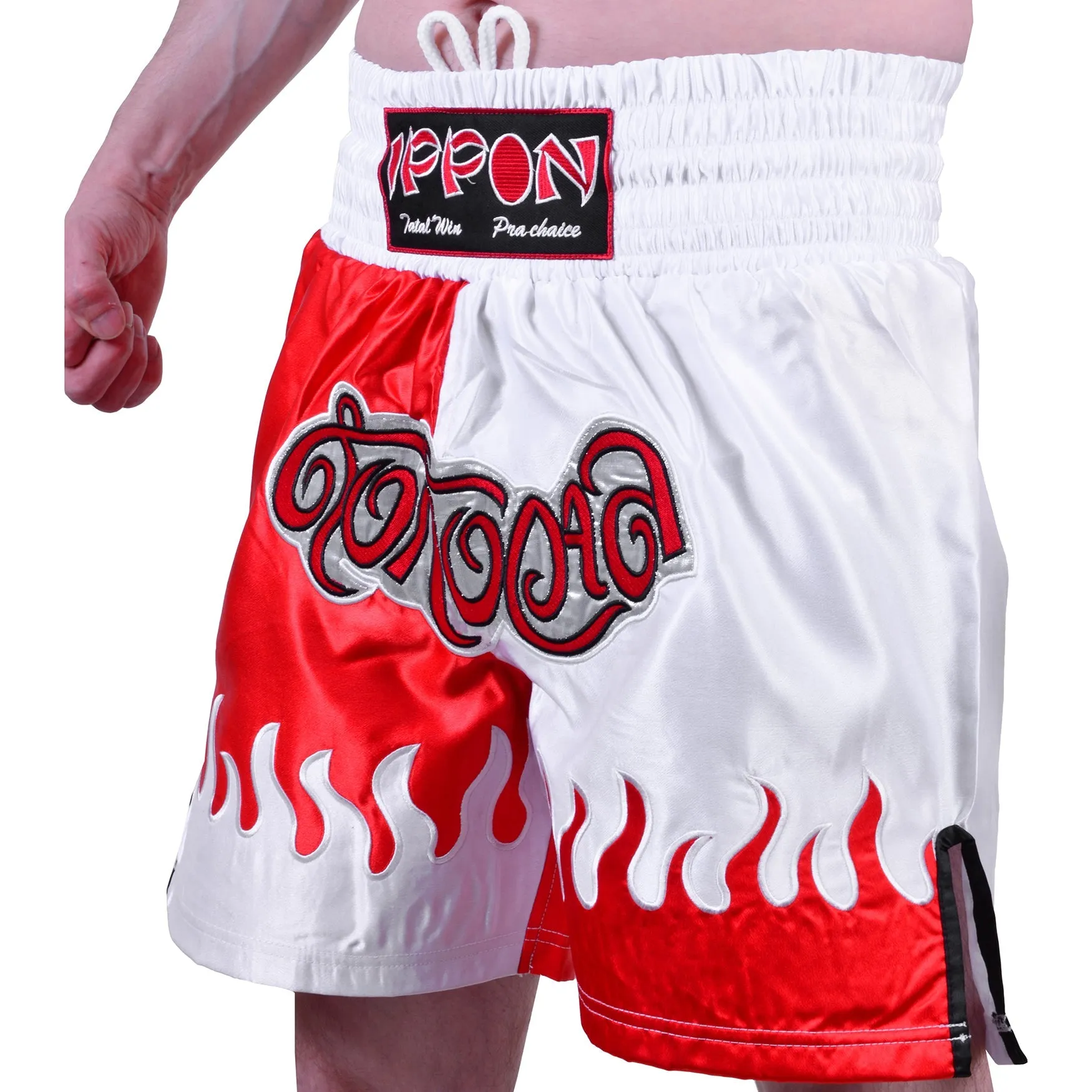 MAR-095G | Red & White Kick Boxing & K1 Shorts