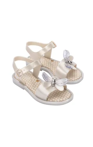 Mini Melissa Girls Metallic White ULTRAGIRL BUGS INF Sandals