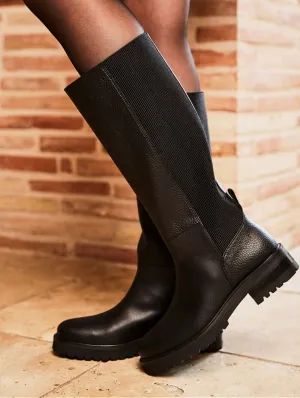 Mystery Recycled Vegan Leather Calf Boots | Black