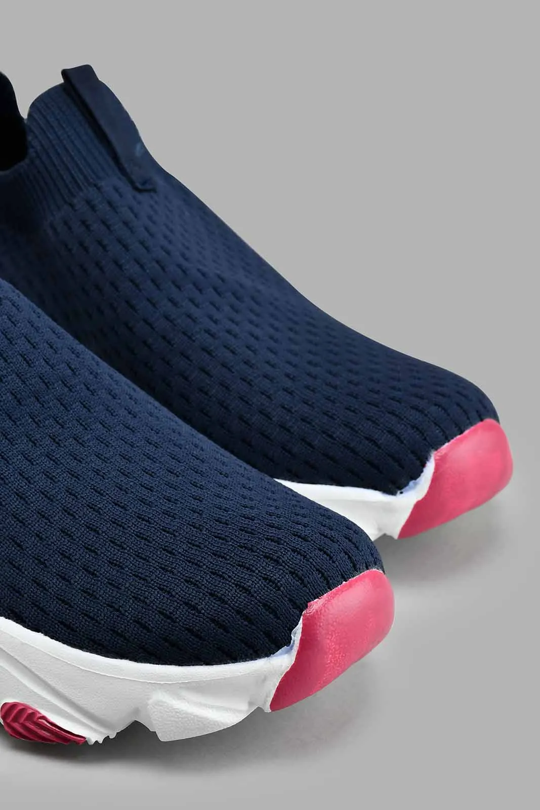 Navy Fly Knit Slip-On Trainer