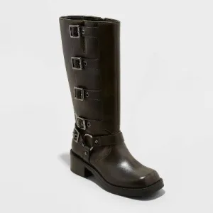 New - Women's Rebel Distressed Riding Boots - Wild Fable