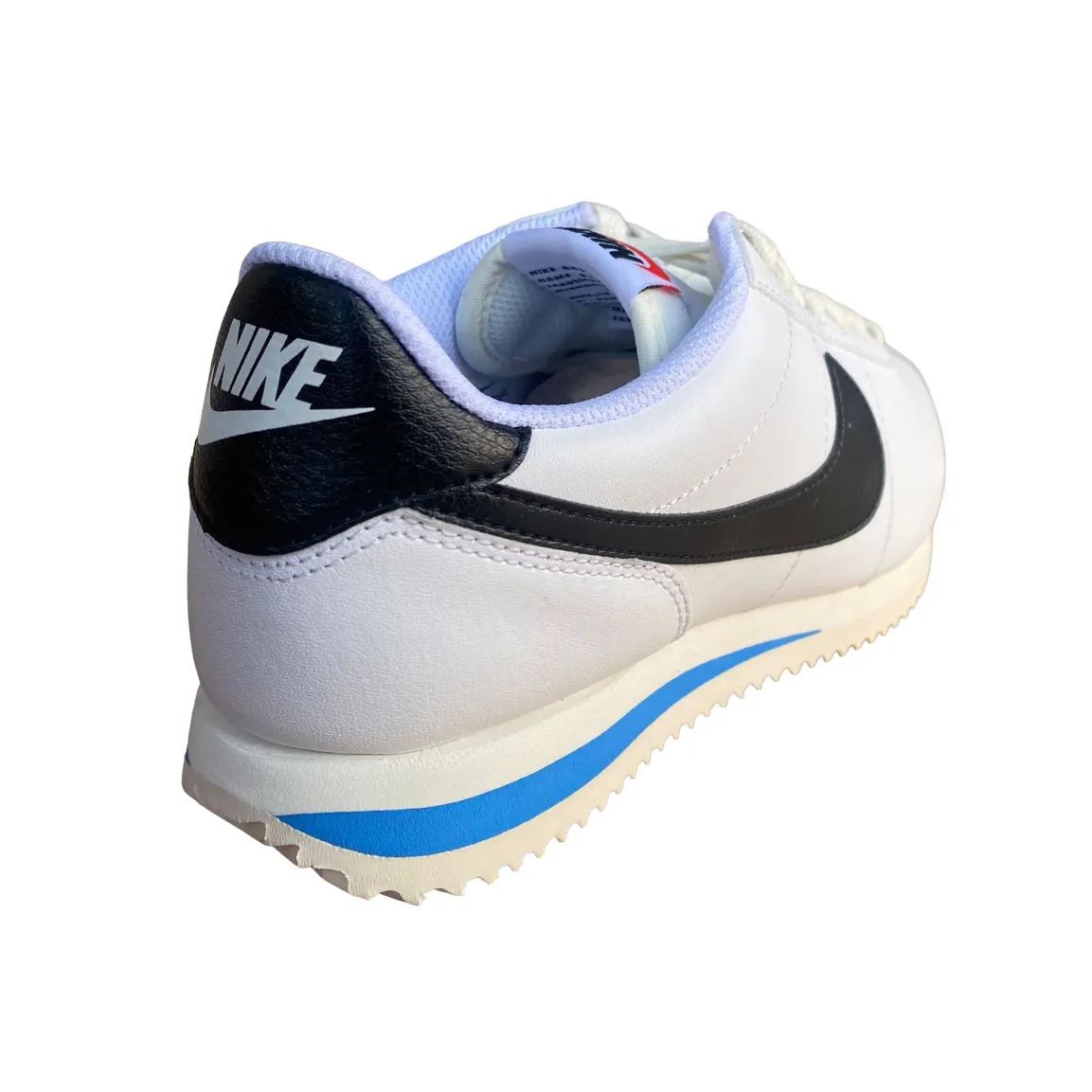 Nike scarpa sneakers da donna Cortez DN1791-100 bianco nero azzurro