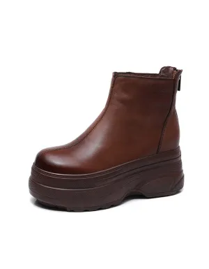 Non-slip Waterproof Autumn Retro Wedge Boots