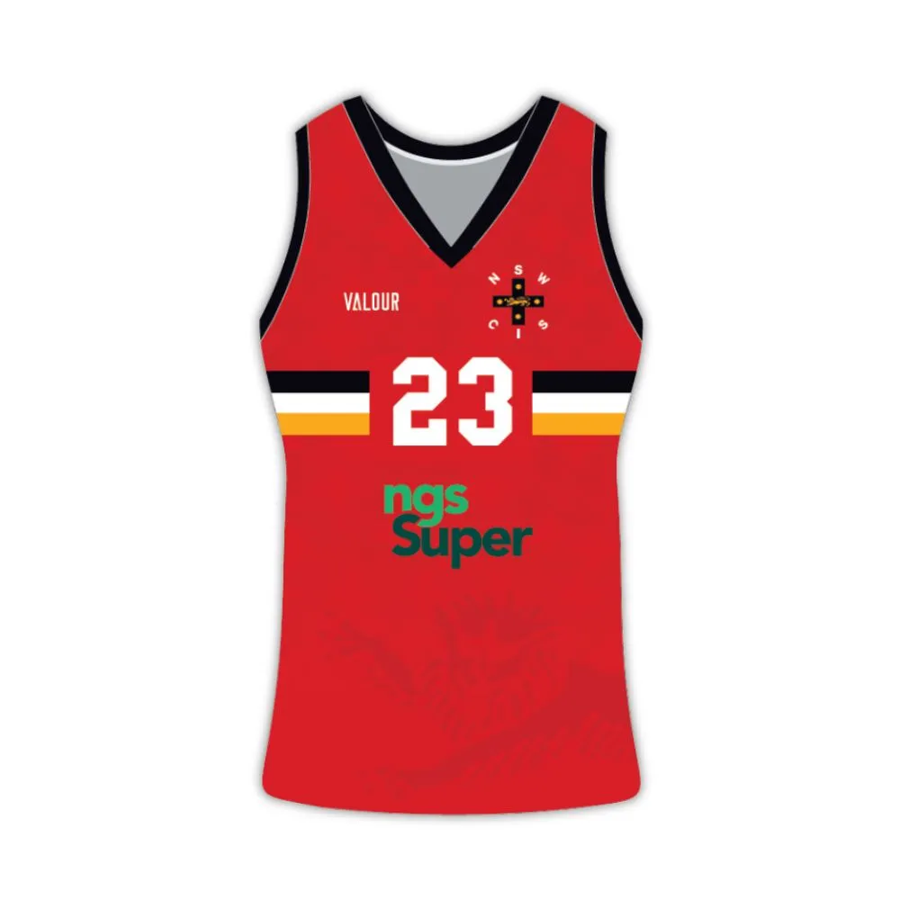 NSW CIS Secondary AFL Unisex Red Singlet