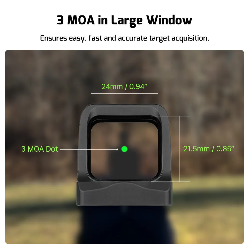 Olight Osight 3 MOA Red or Green Dot Sight with Magnetic Charging Cover