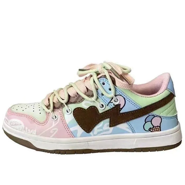 Pastel Heart Aesthetic Sneakers