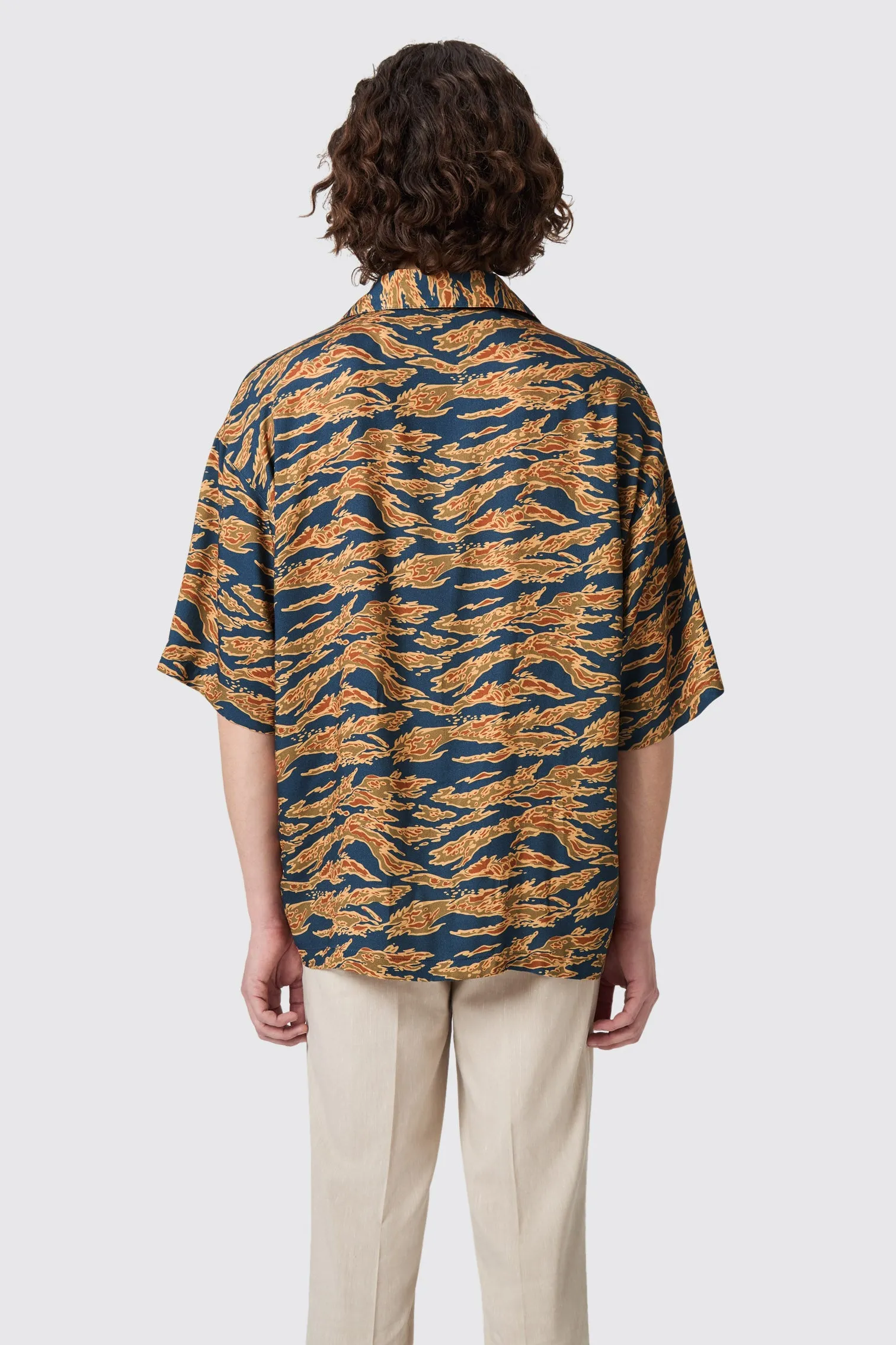 Pasvoir Oversized Navy Camo Shirt