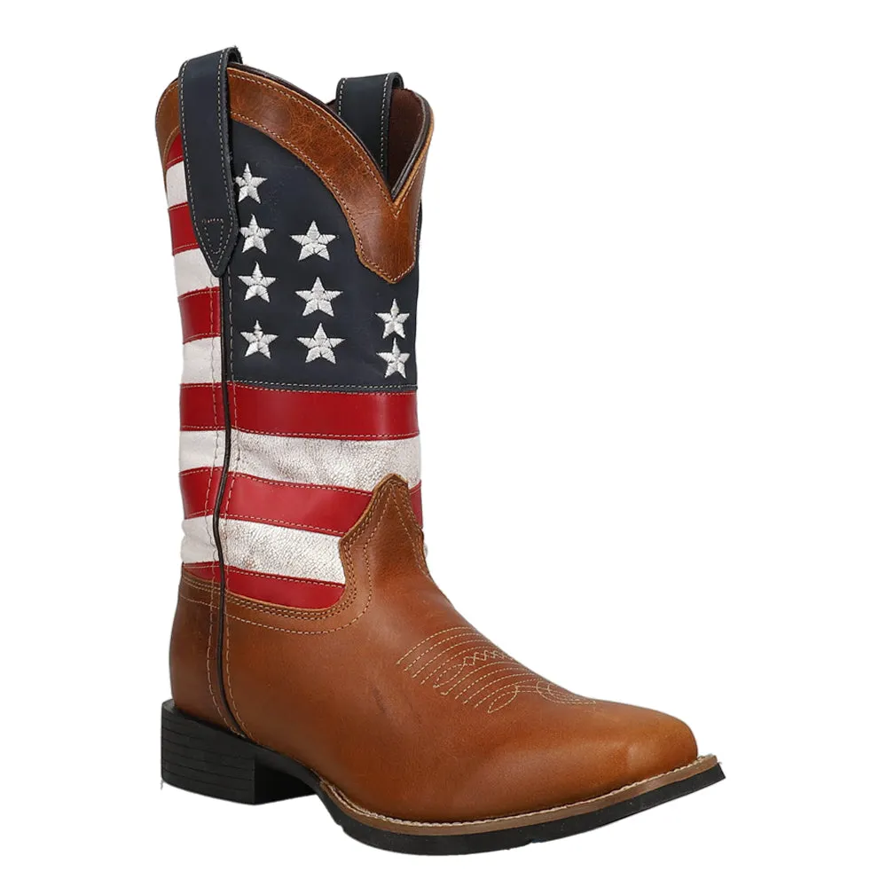 Patriotism Square Toe Cowboy Boots