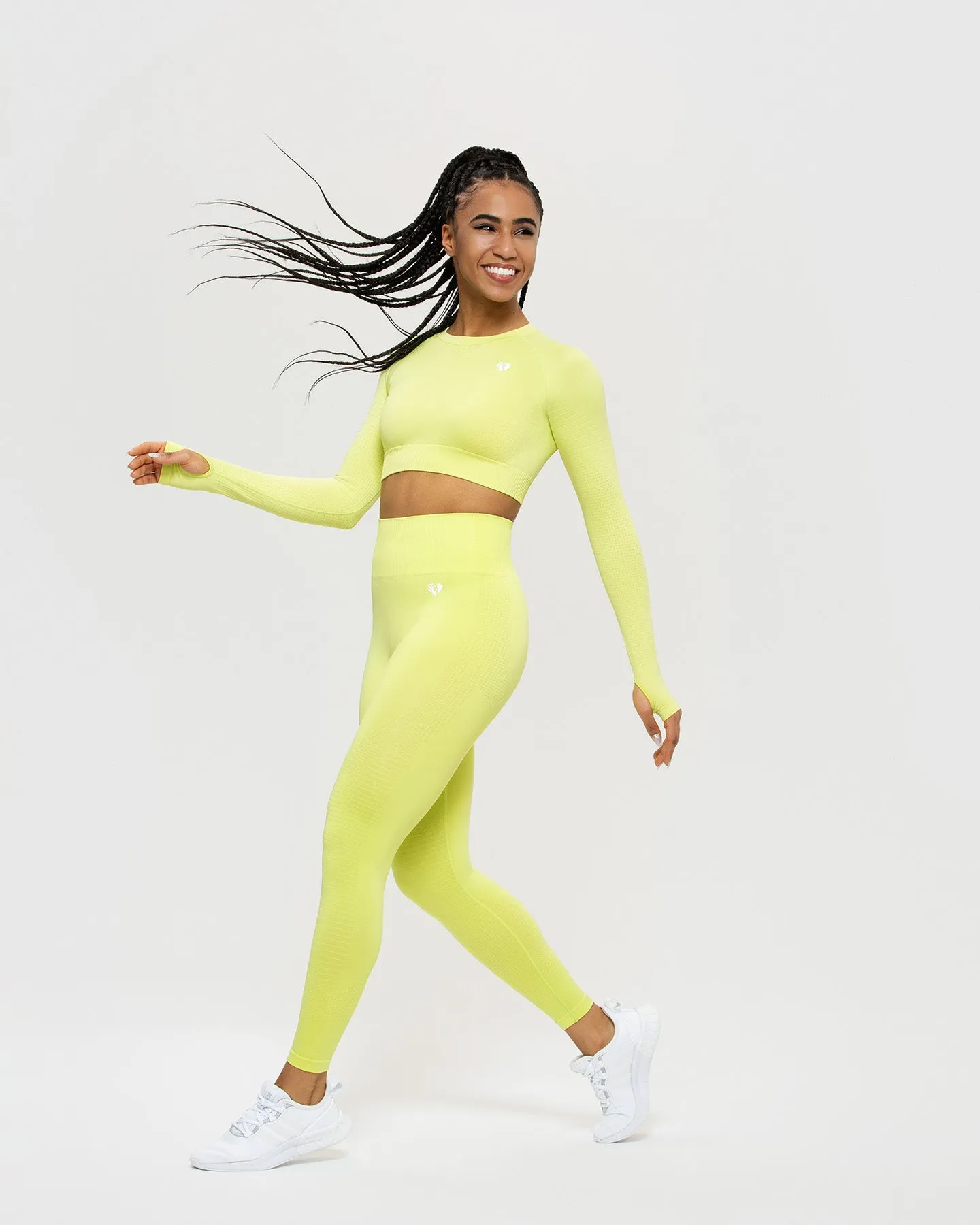 Power Seamless Long Sleeve Crop Top | Apple Mint