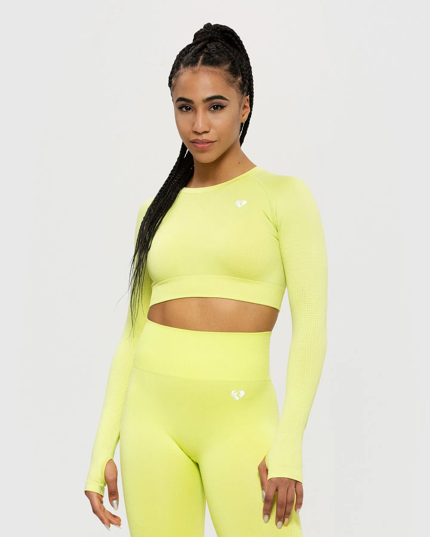 Power Seamless Long Sleeve Crop Top | Apple Mint