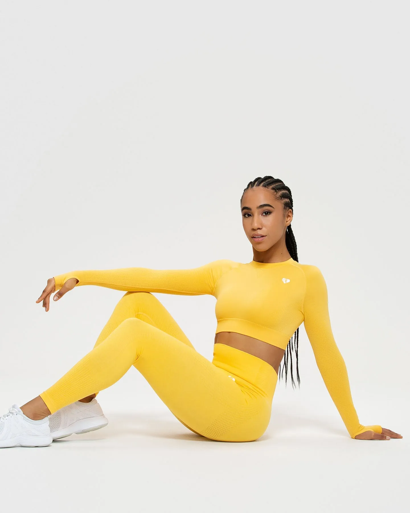 Power Seamless Long Sleeve Crop Top | Sorbet Orange