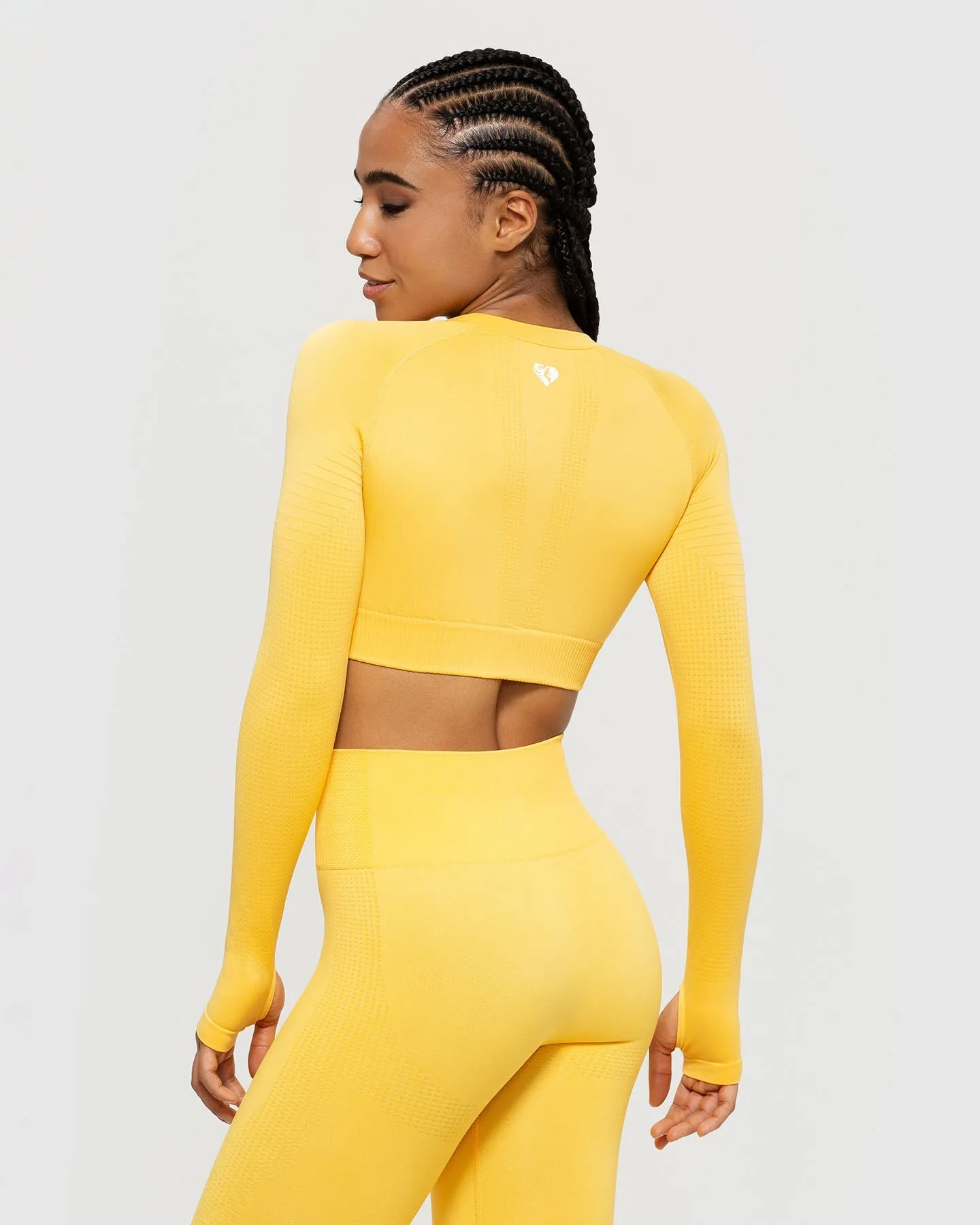 Power Seamless Long Sleeve Crop Top | Sorbet Orange