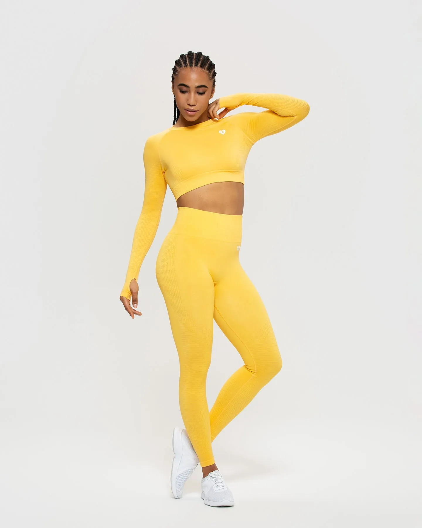 Power Seamless Long Sleeve Crop Top | Sorbet Orange