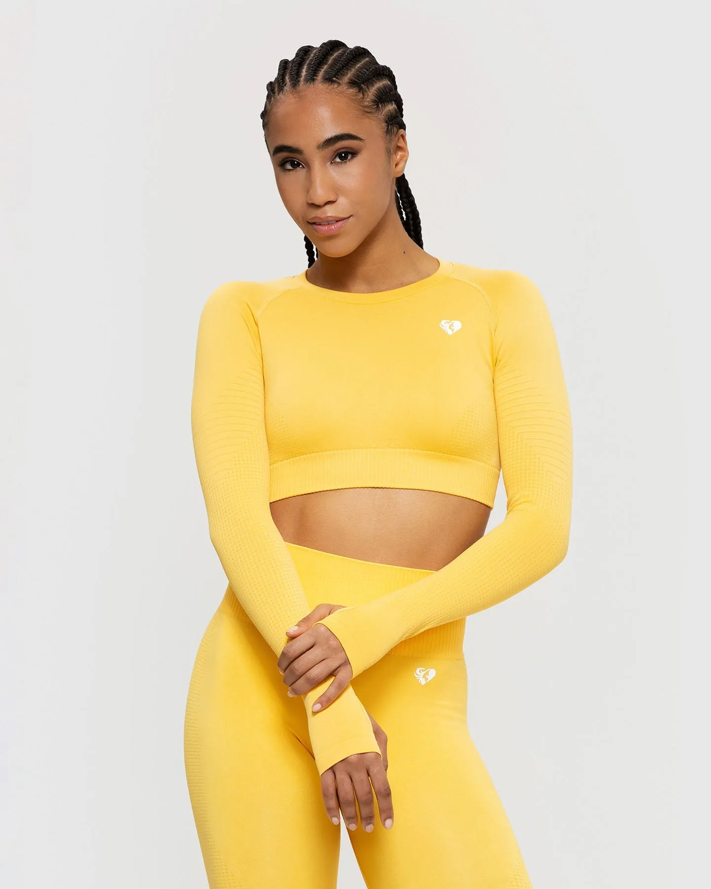 Power Seamless Long Sleeve Crop Top | Sorbet Orange