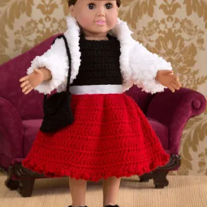 Red Heart Crochet Party Time Doll Outfit