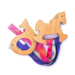 Rocking Potato Wooden Teether - Fish & Horse