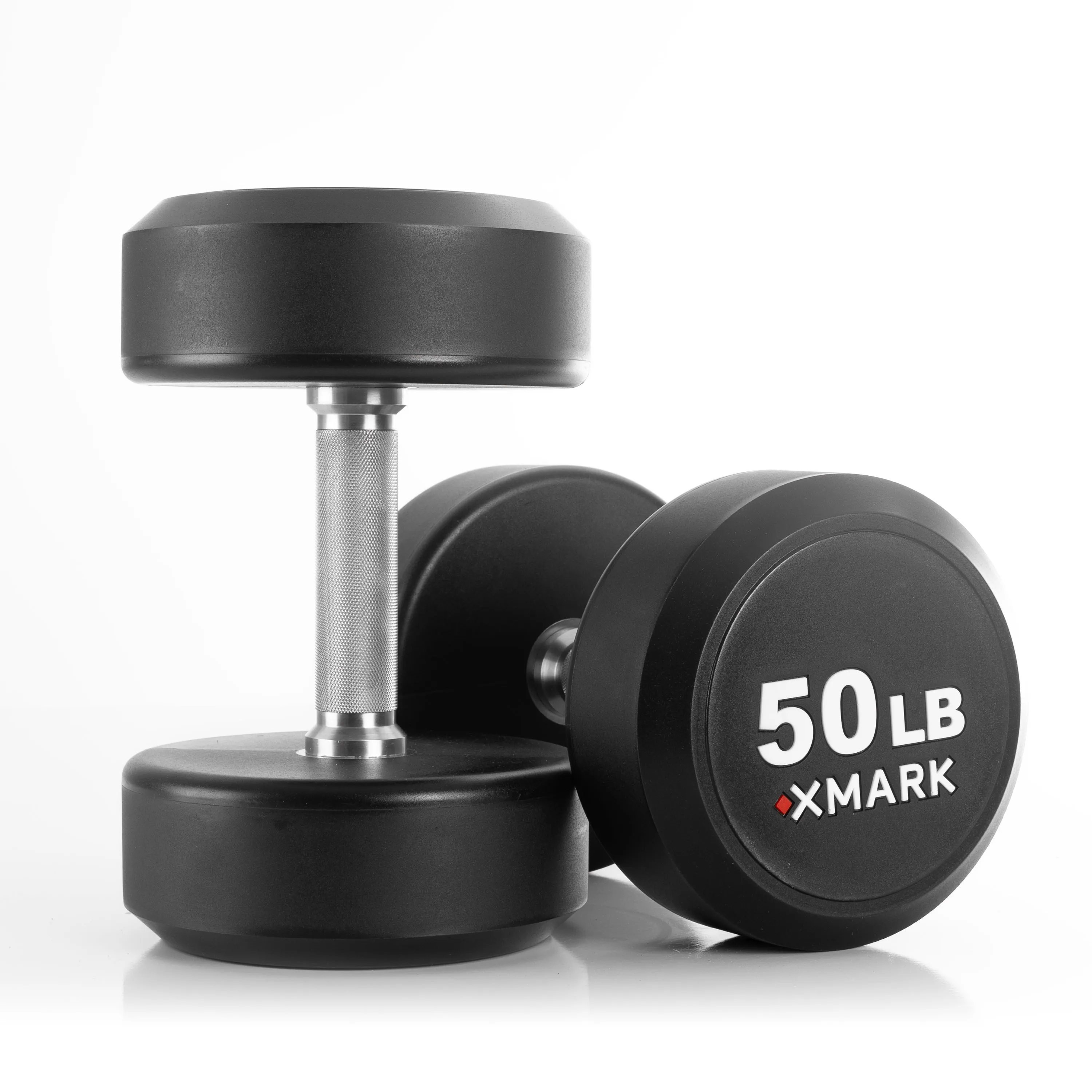 Round Commercial Urethane Dumbbells  (5-50 lb and 5-75 lb Sets)