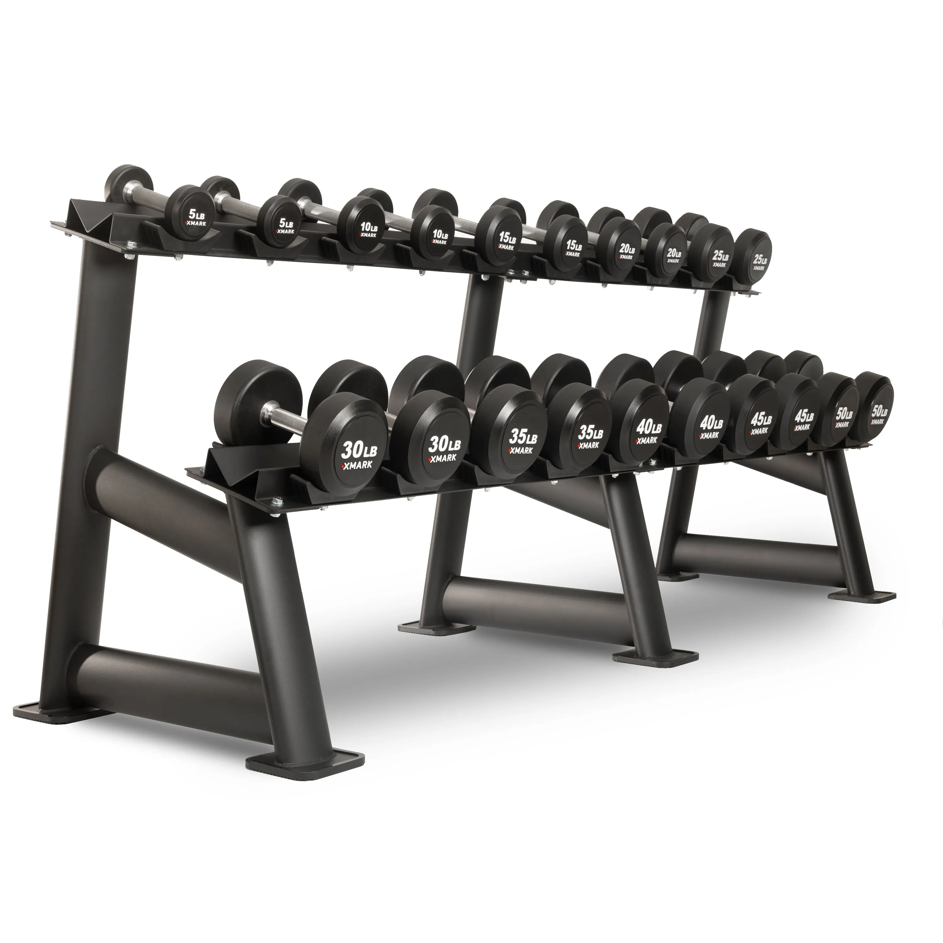 Round Commercial Urethane Dumbbells  (5-50 lb and 5-75 lb Sets)