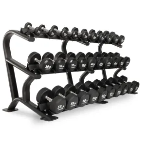 Round Commercial Urethane Dumbbells  (5-50 lb and 5-75 lb Sets)