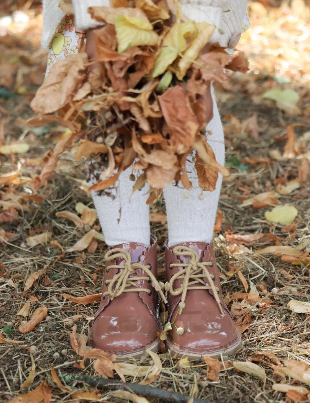 Scallop Boot - Rose Clay Patent