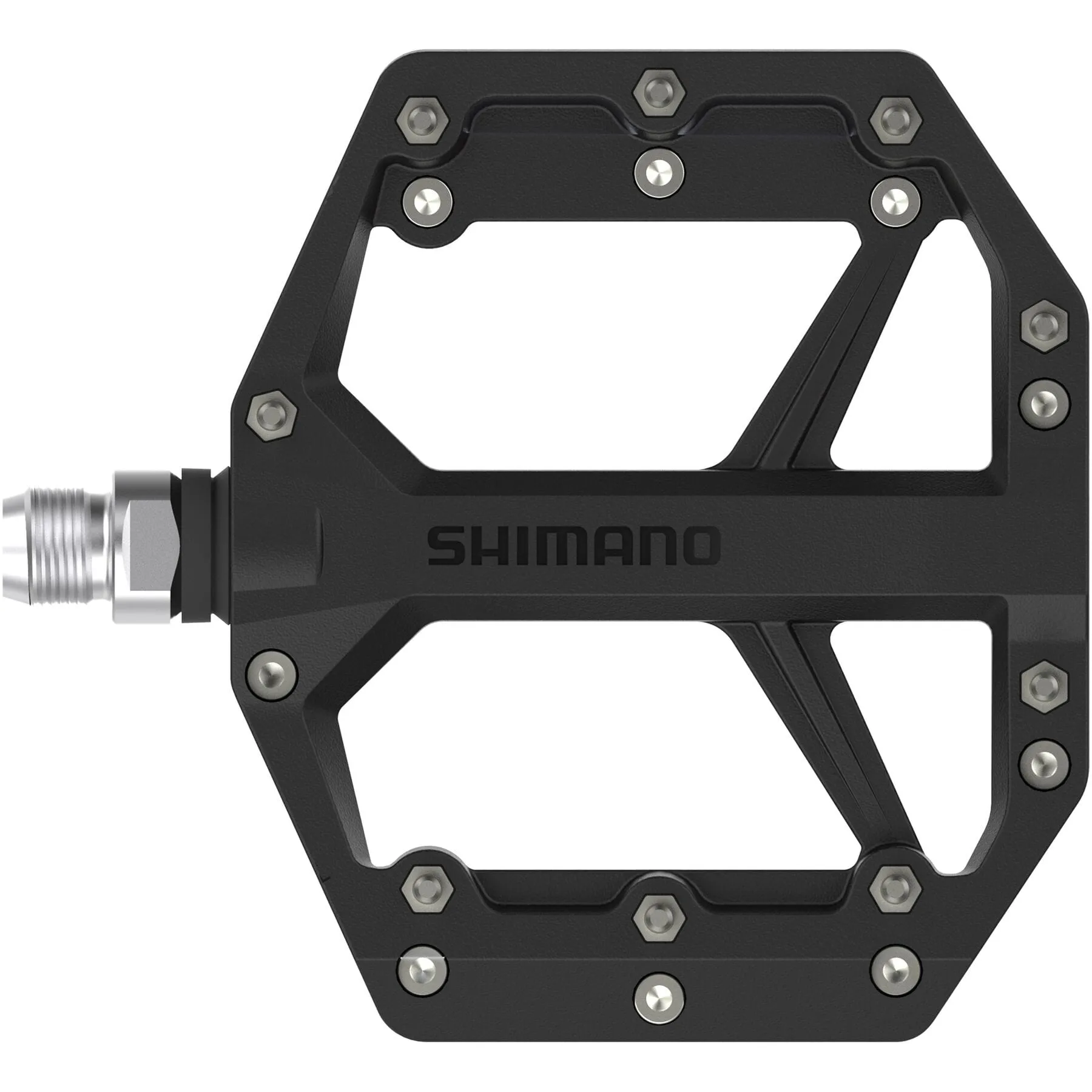 Shimano PD-GR400 Flat Resin MTB Pedals with Steel Pins for Trail / All-Mountain / Leisure