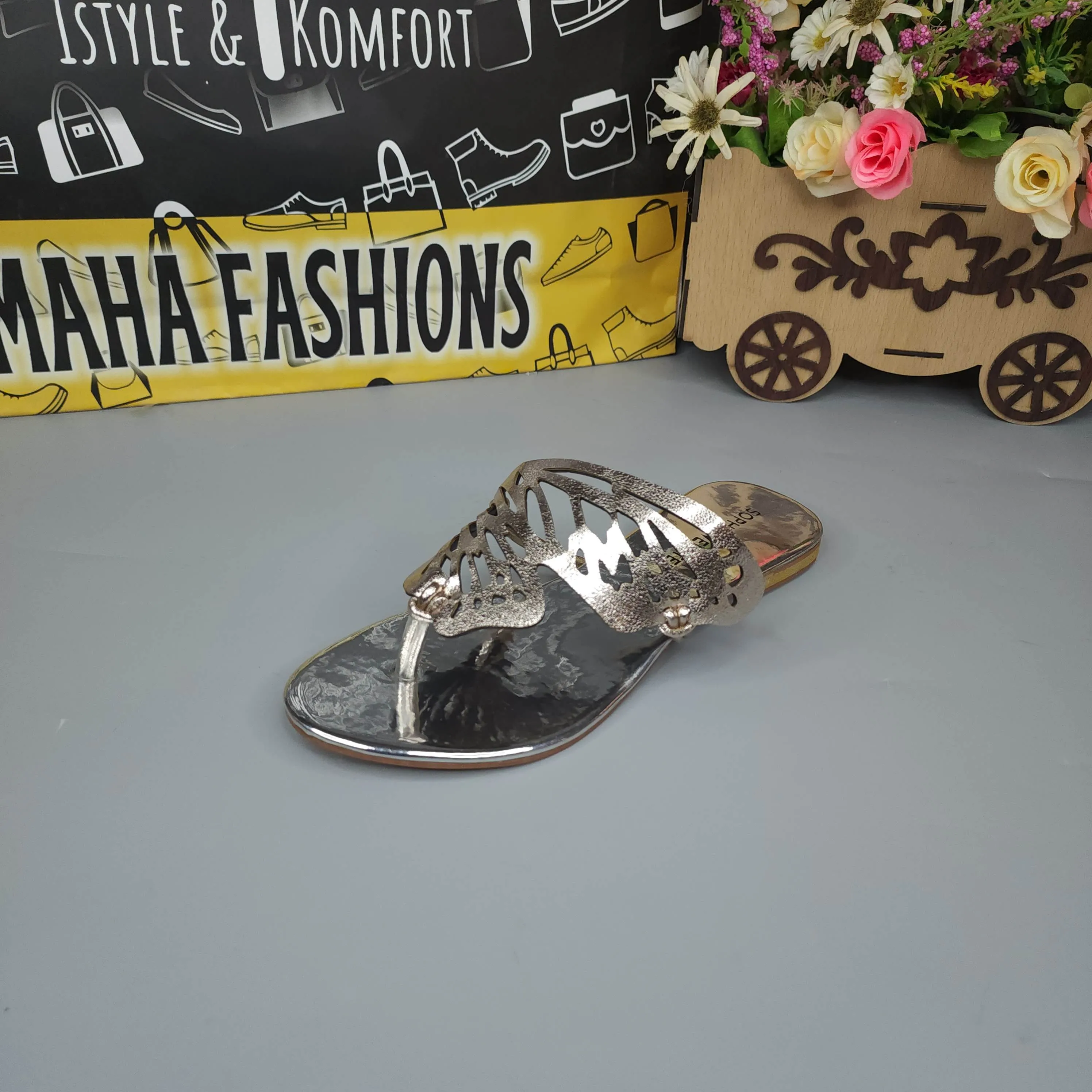 Silver Butterfly Slippers