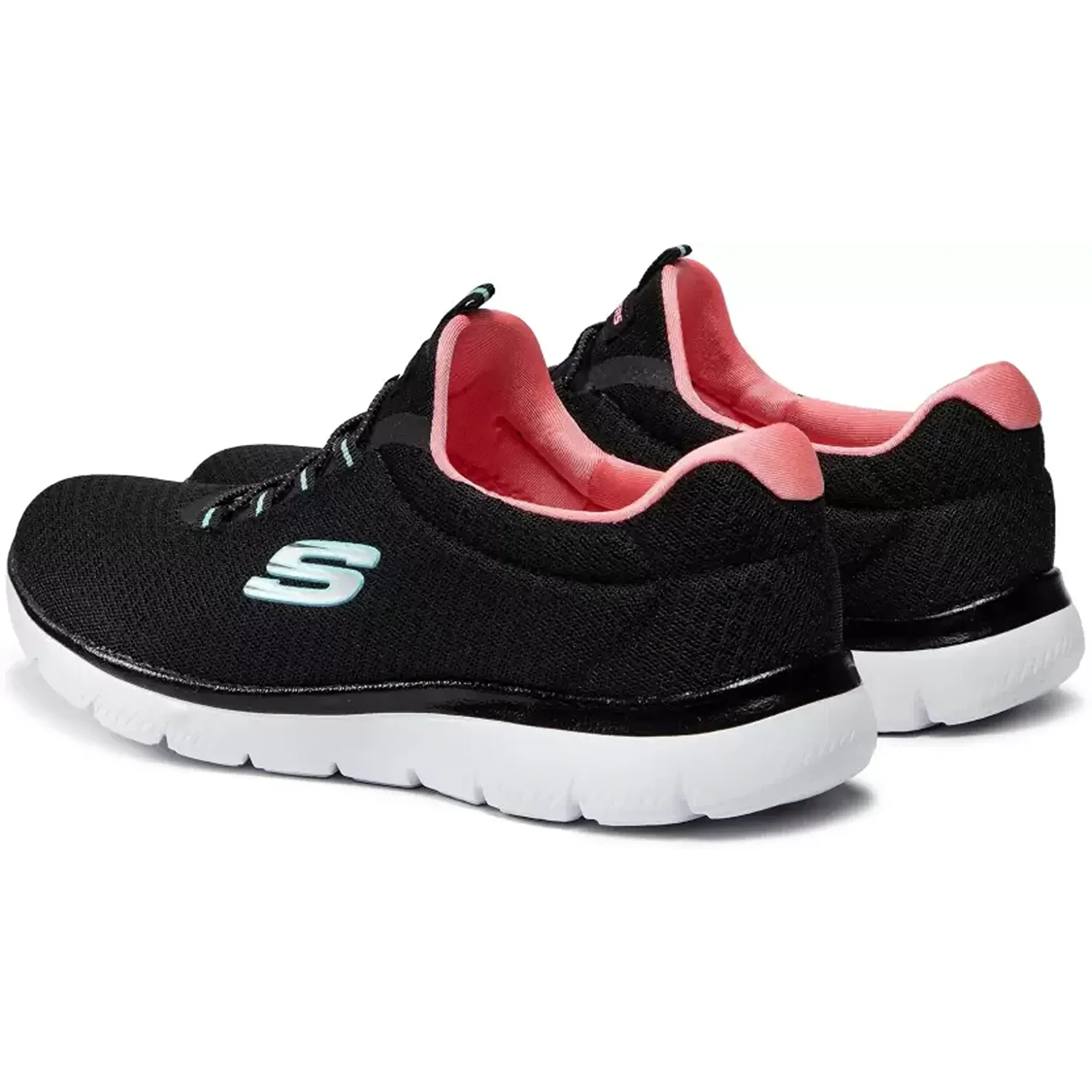 SKECHERS SUMMITS Walking Shoes For Women  (Black, Pink) (12980-BKPK)