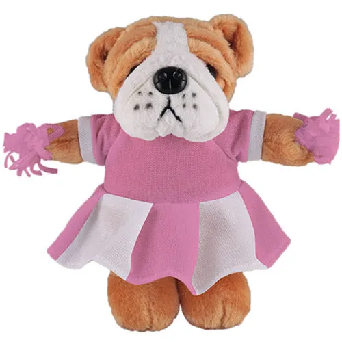 Soft Plush Stuffed Bulldog with Cheerleader Outfit