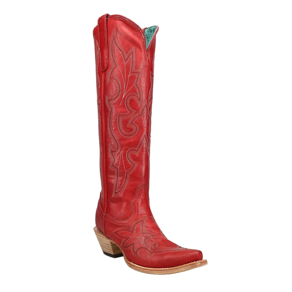 Tall Top Embroidery Snip Toe Cowboy Boots