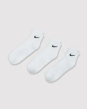 TRAINING ANKLE SOCKS (3 PK) "WHITE"