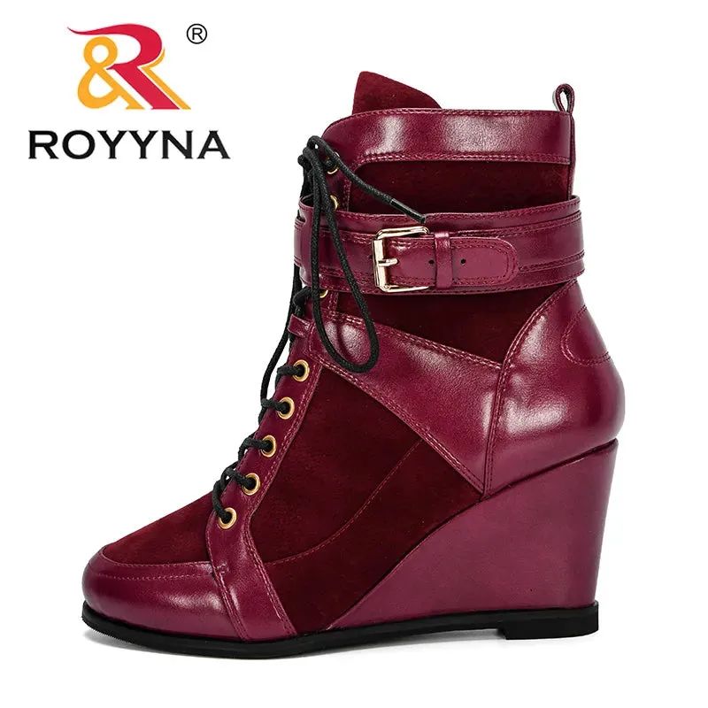 Trendy Round Toe High Heel Buckle Strap Booties