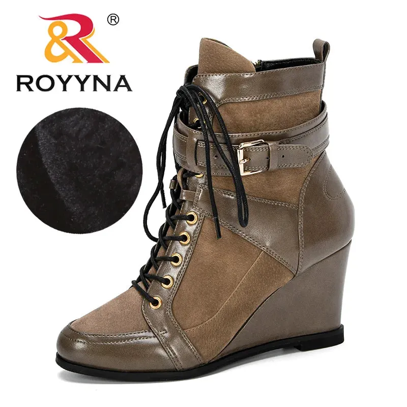 Trendy Round Toe High Heel Buckle Strap Booties