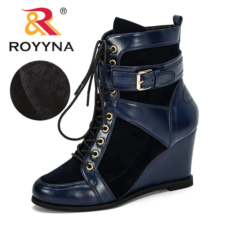 Trendy Round Toe High Heel Buckle Strap Booties