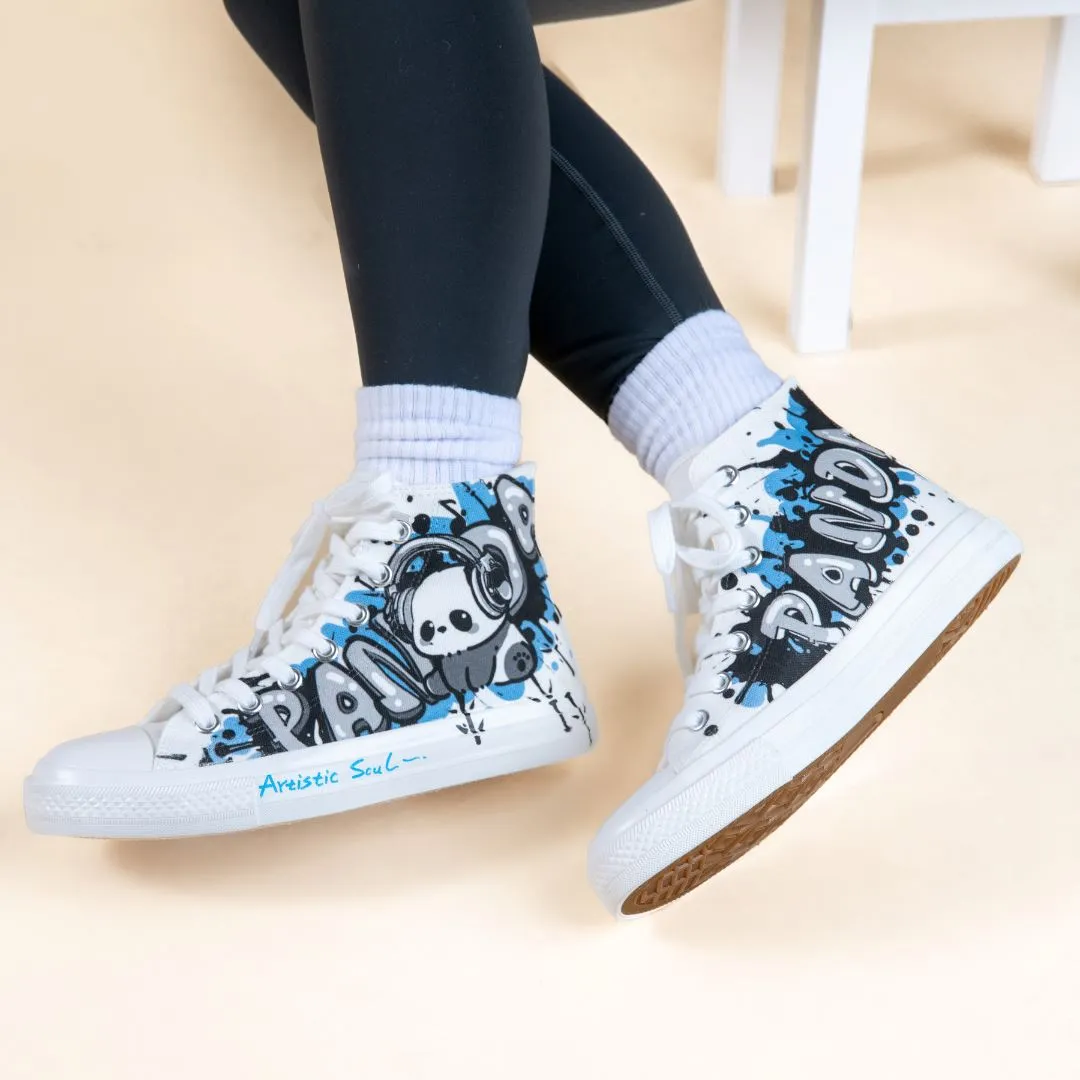 Urban Style Panda High Top Canvas Shoes - Women's