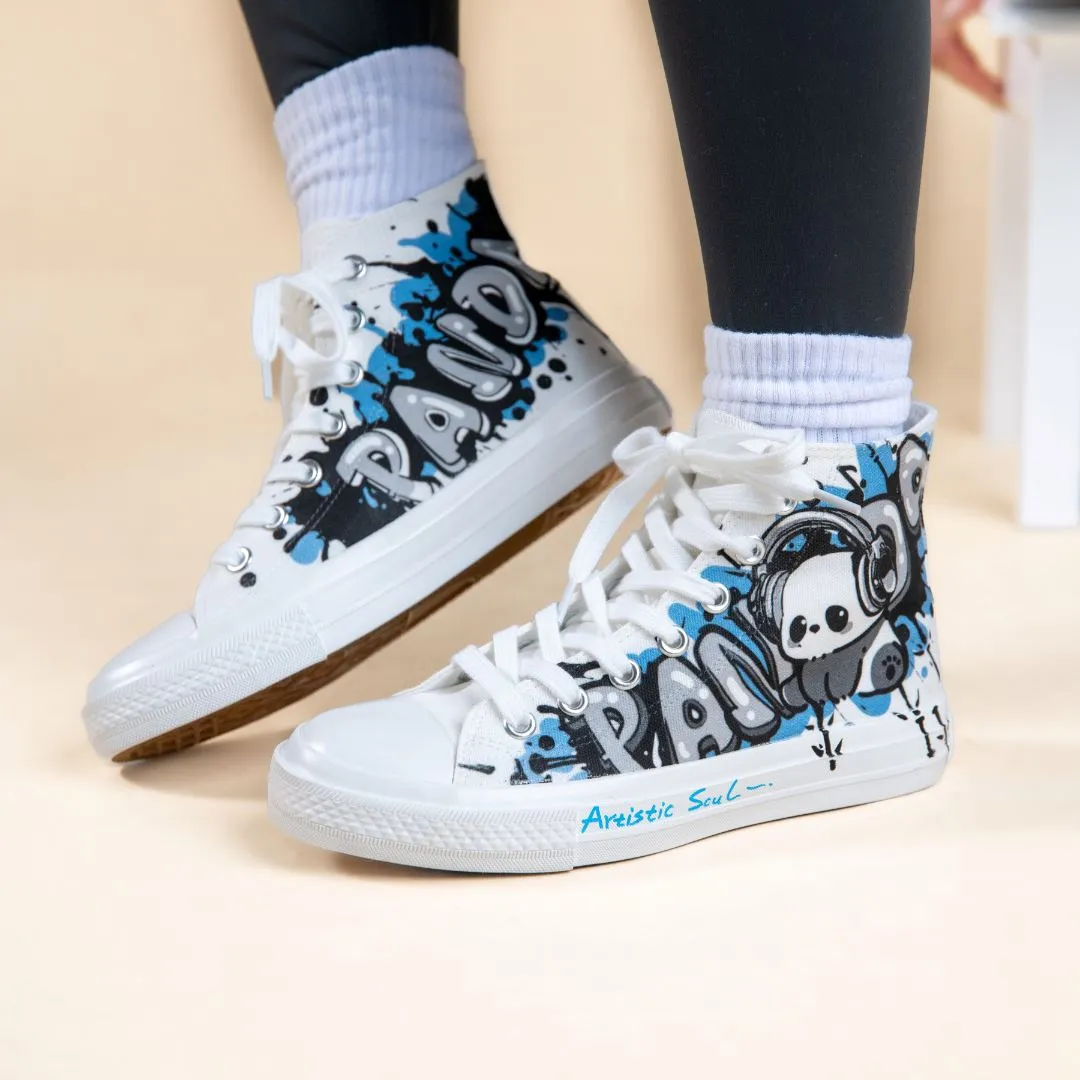 Urban Style Panda High Top Canvas Shoes - Women's