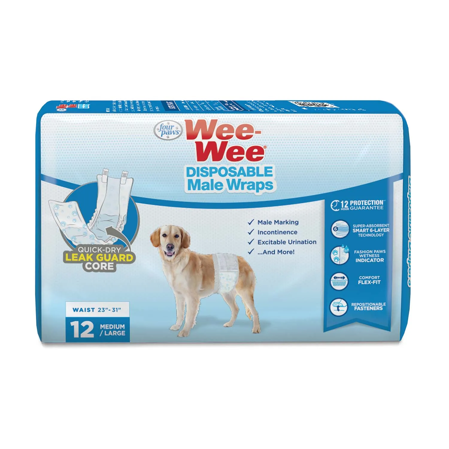 Wee-Wee Disposable Male Dog Wraps