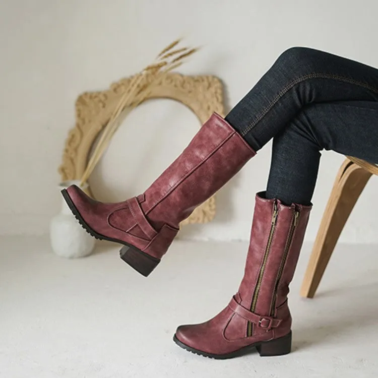 Women's Heel Knee High Riding Boots