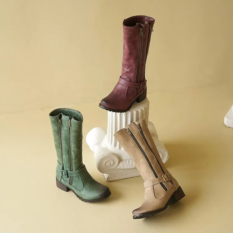 Women's Heel Knee High Riding Boots