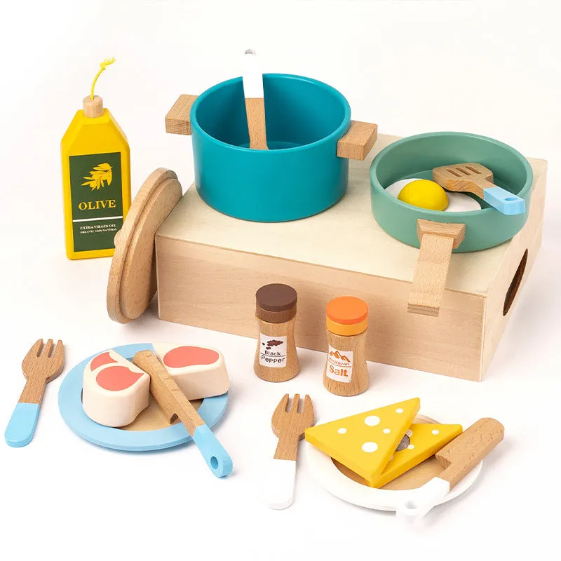 Wooden Mini Simulation Kitchen Suit Playset