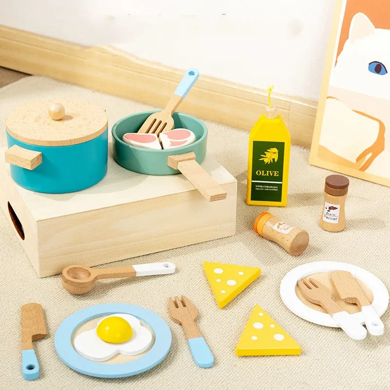 Wooden Mini Simulation Kitchen Suit Playset