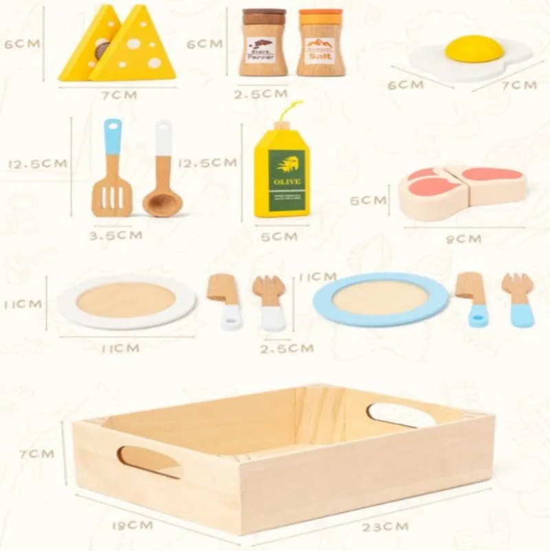 Wooden Mini Simulation Kitchen Suit Playset